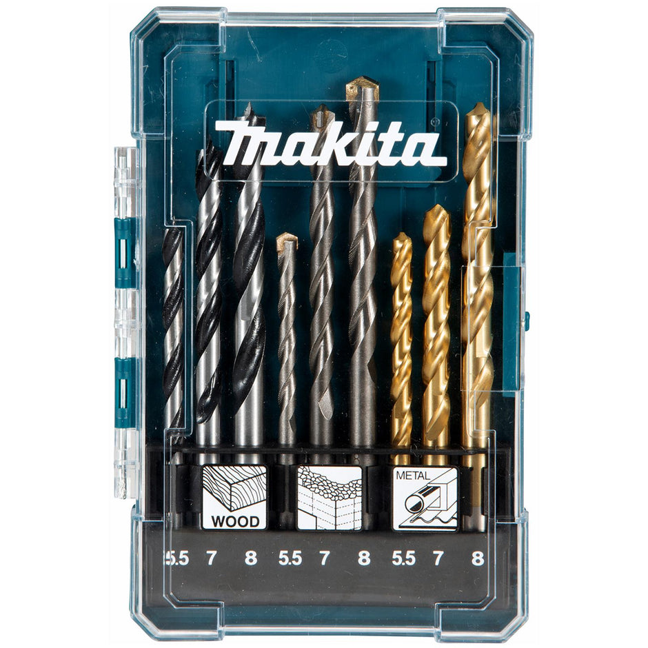 Makita 13-Piece Drill Bit Set – Multi-Material Kit (Wood, Metal & Concrete)