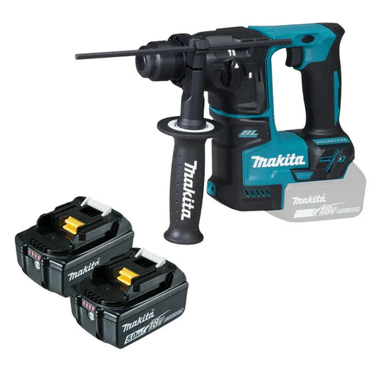 Makita 18V Brushless Rotary Hammer Combo – Includes 2 High-Capacity 5.0Ah Batteries
