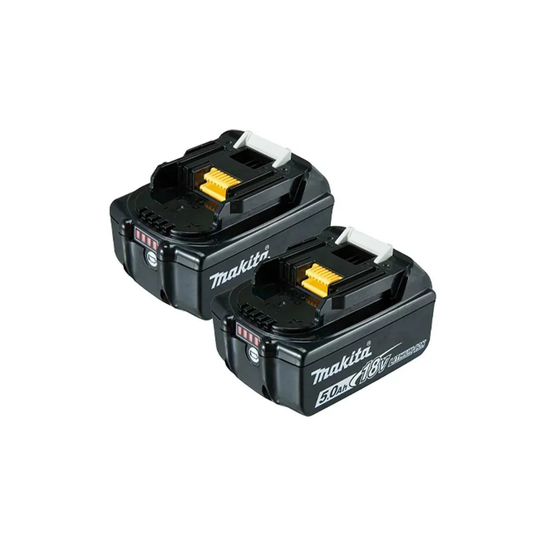 Makita ADP05 Cordless USB Power Adapter + 2× 18V 5.0Ah Batteries